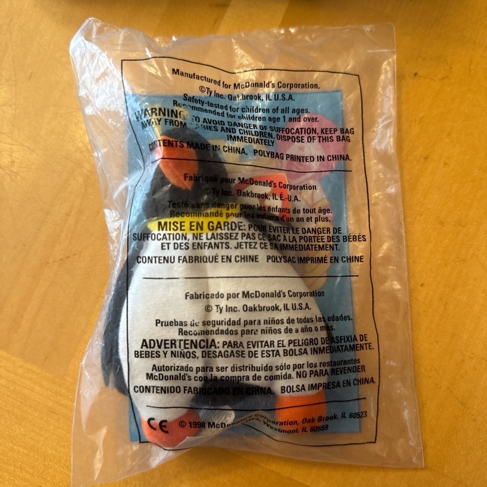 McDonald's Blue and Red Toy Packaging